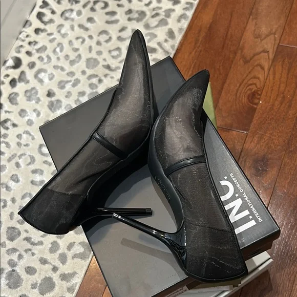 INC International Concepts Women's Black Mesh Heels - Picture 4 of 6